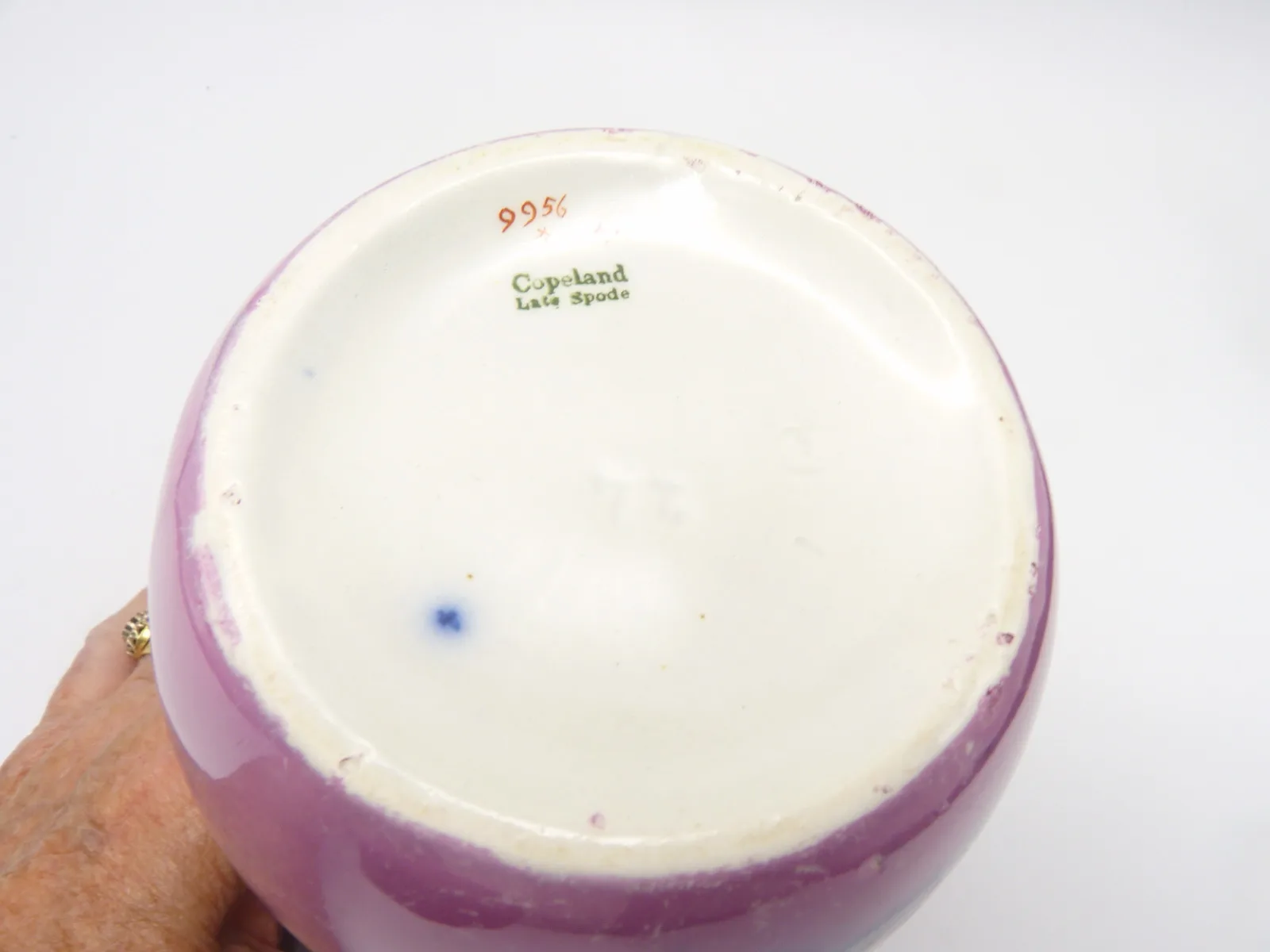 Copeland Pink Ground and Flow Blue Copeland Jug - Image 6