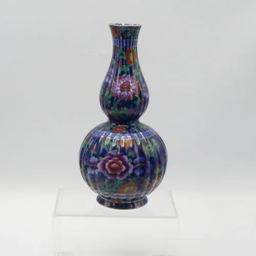 Blue Ground Polychrome Vase c1906