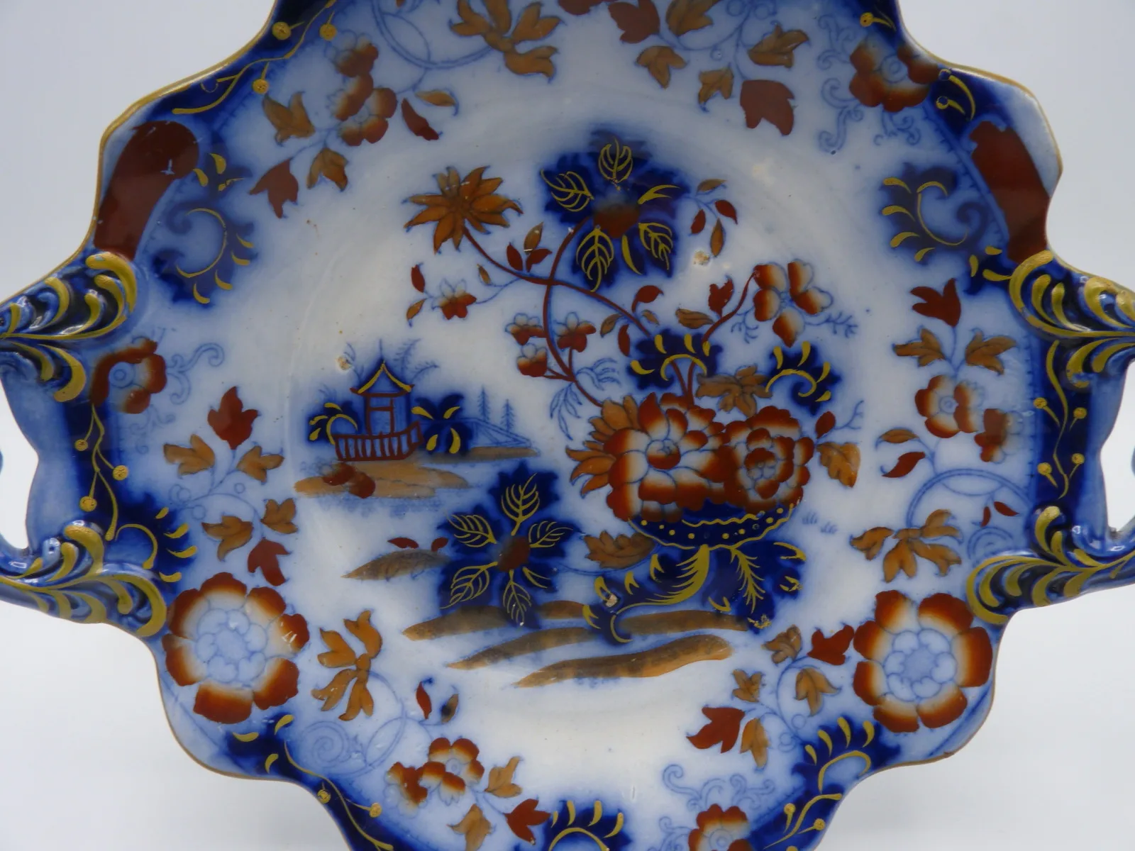 Flow Blue Polychrome Amherst Japan - Image 2