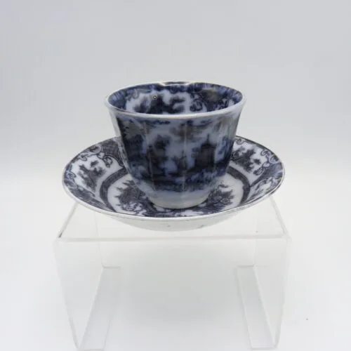 Mulberry Handless Cup and Saucer c1845