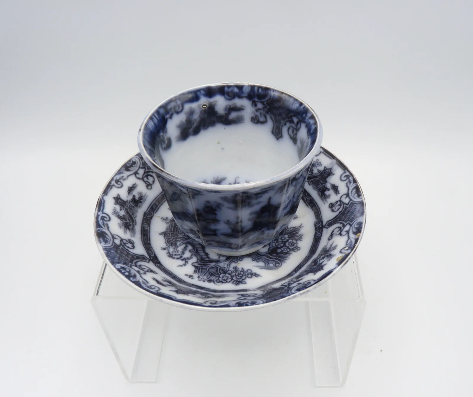 Mulberry Handless Cup and Saucer c1845 - Image 2