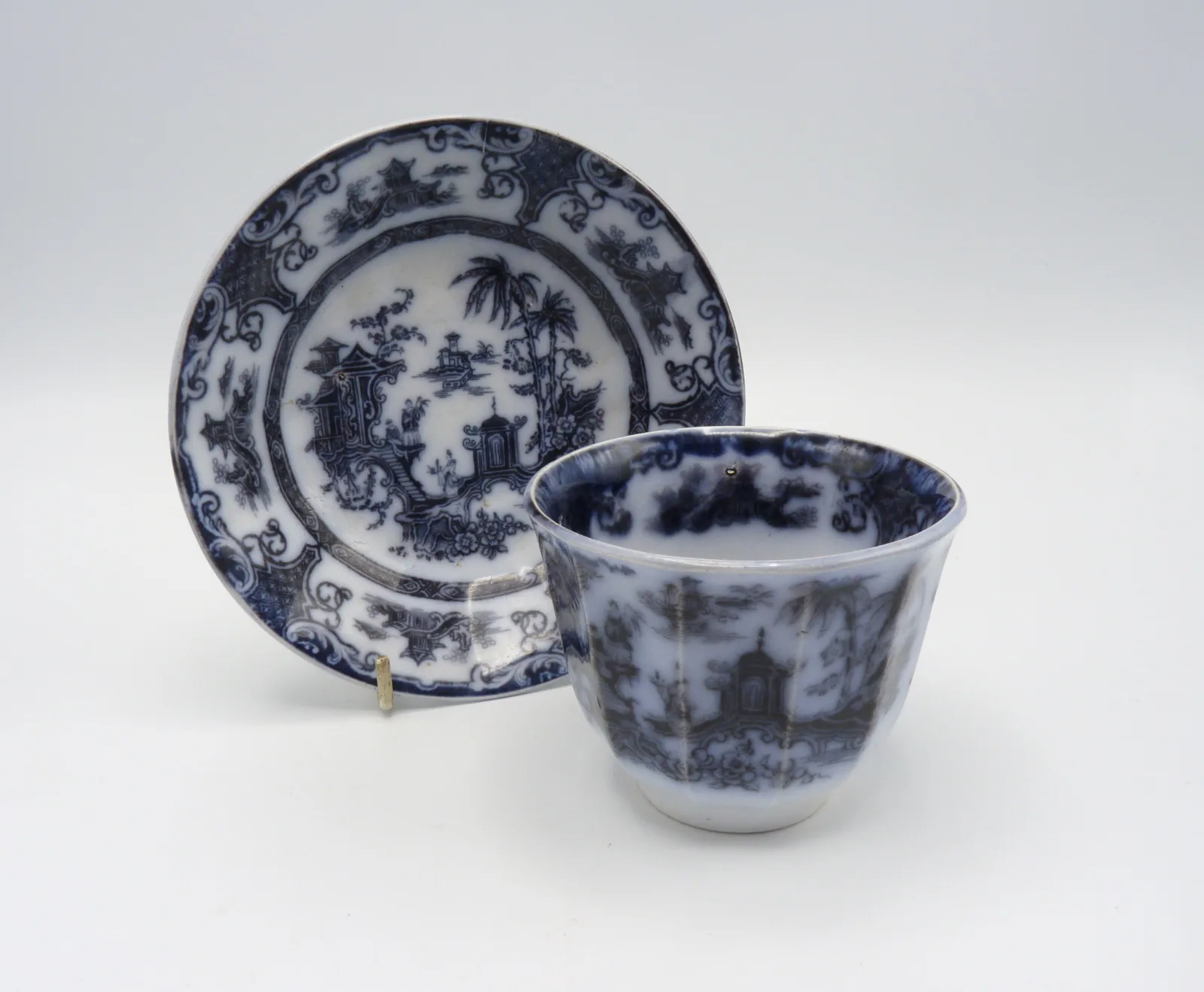 Mulberry Handless Cup and Saucer c1845 - Image 3