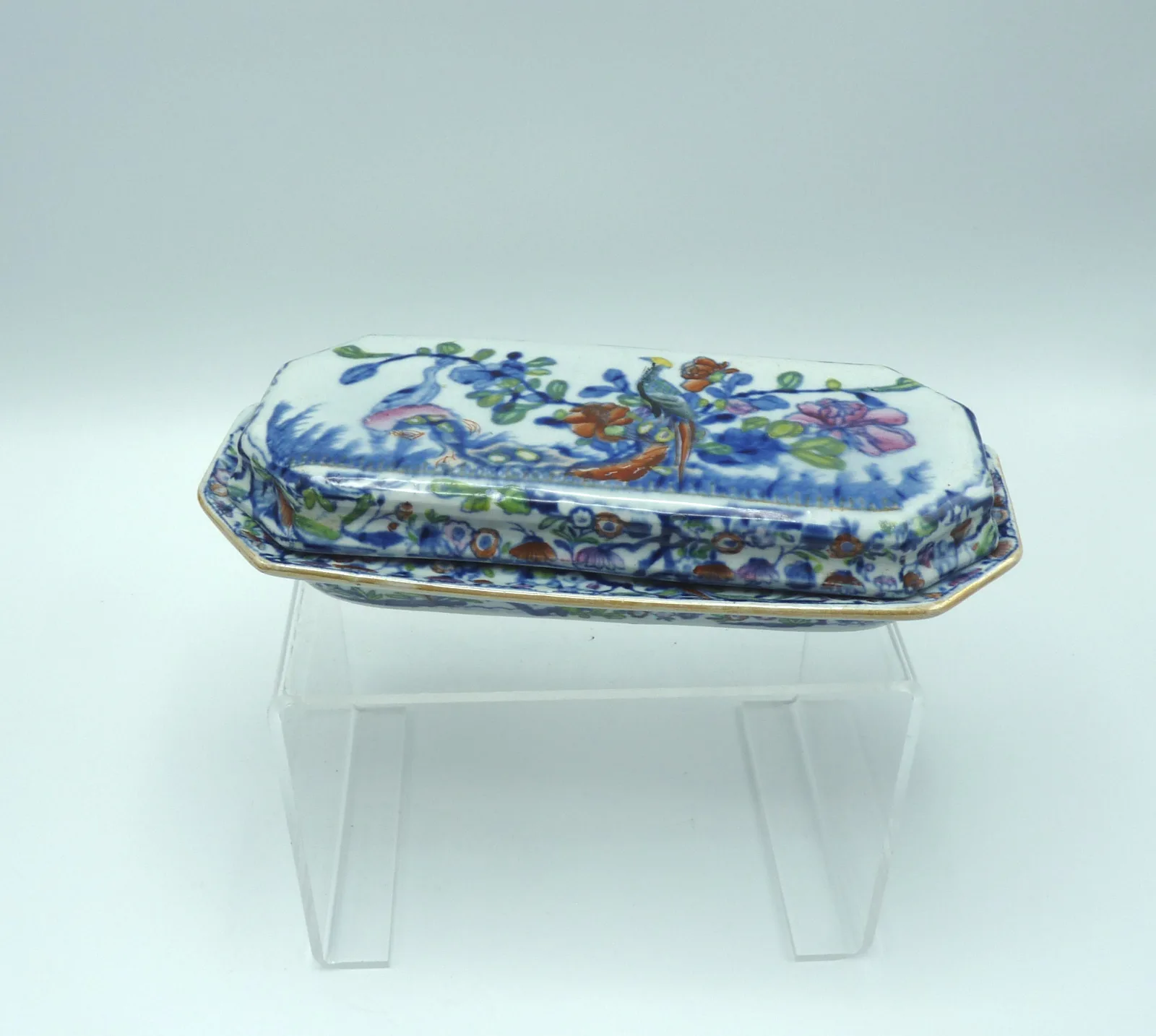 Chinese Pheasant Razor / Toothbrush Box - Mason