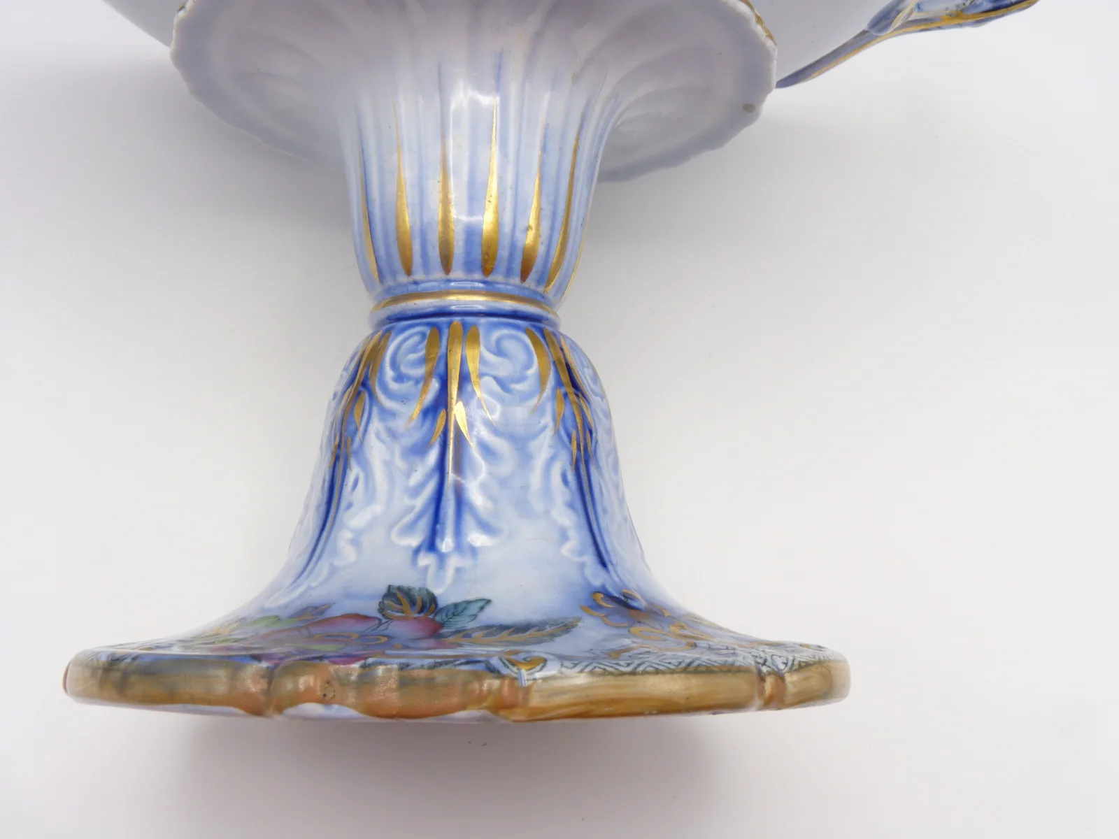 Flow Blue Polychrome Dessert Service "Ceylon" Charles Meigh - Image 6