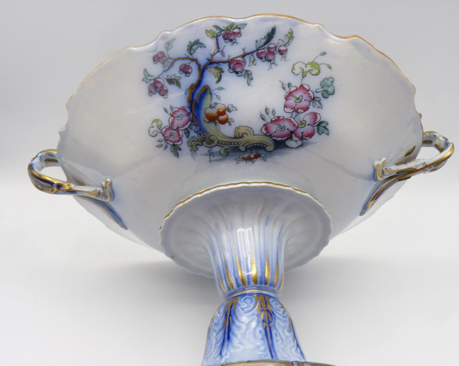 Flow Blue Polychrome Dessert Service "Ceylon" Charles Meigh - Image 8