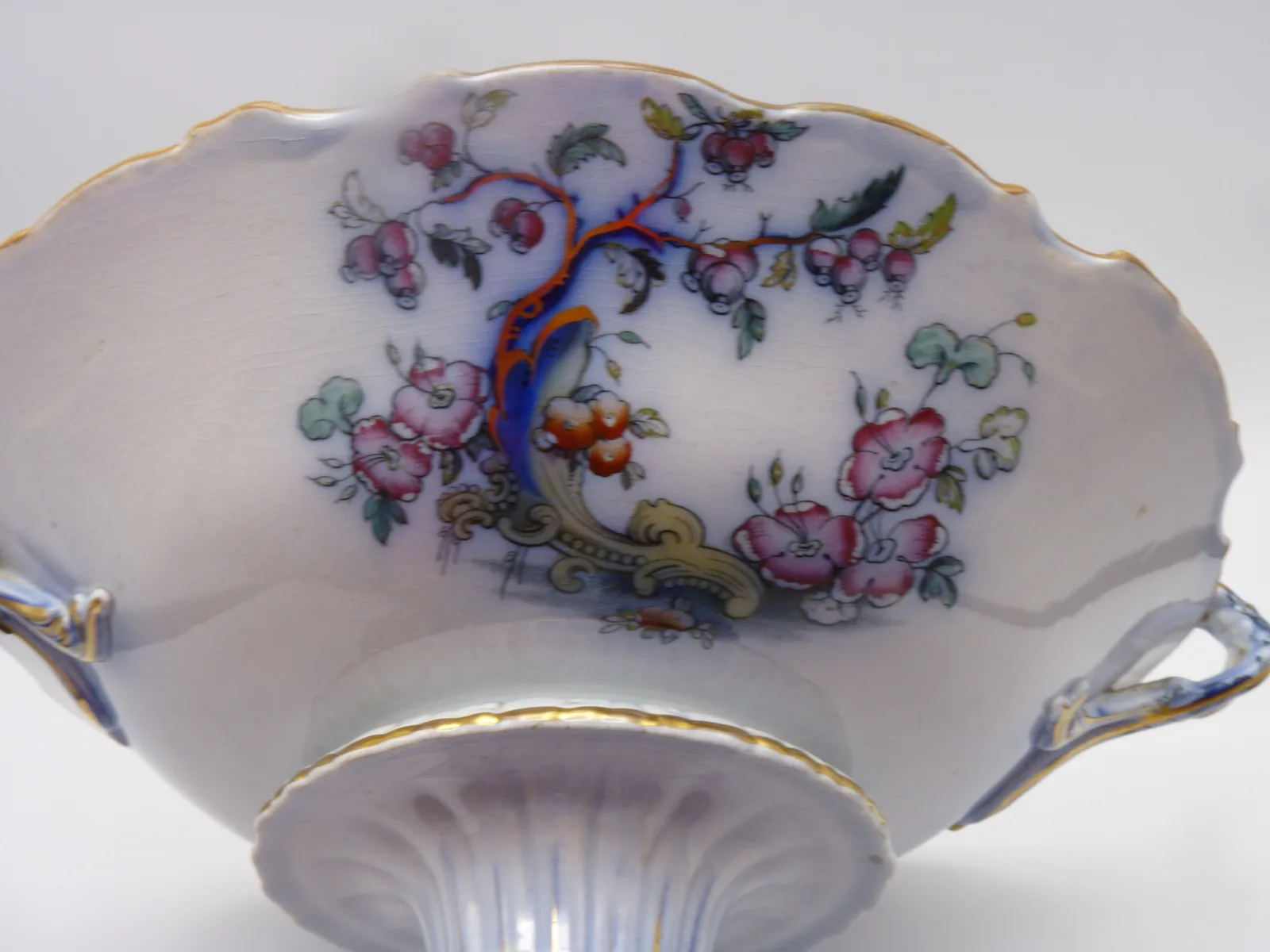 Flow Blue Polychrome Dessert Service "Ceylon" Charles Meigh - Image 9