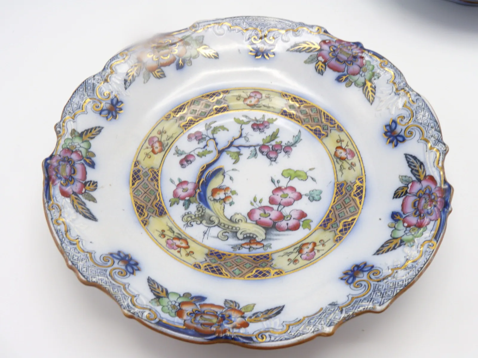 Flow Blue Polychrome Dessert Service "Ceylon" Charles Meigh - Image 15