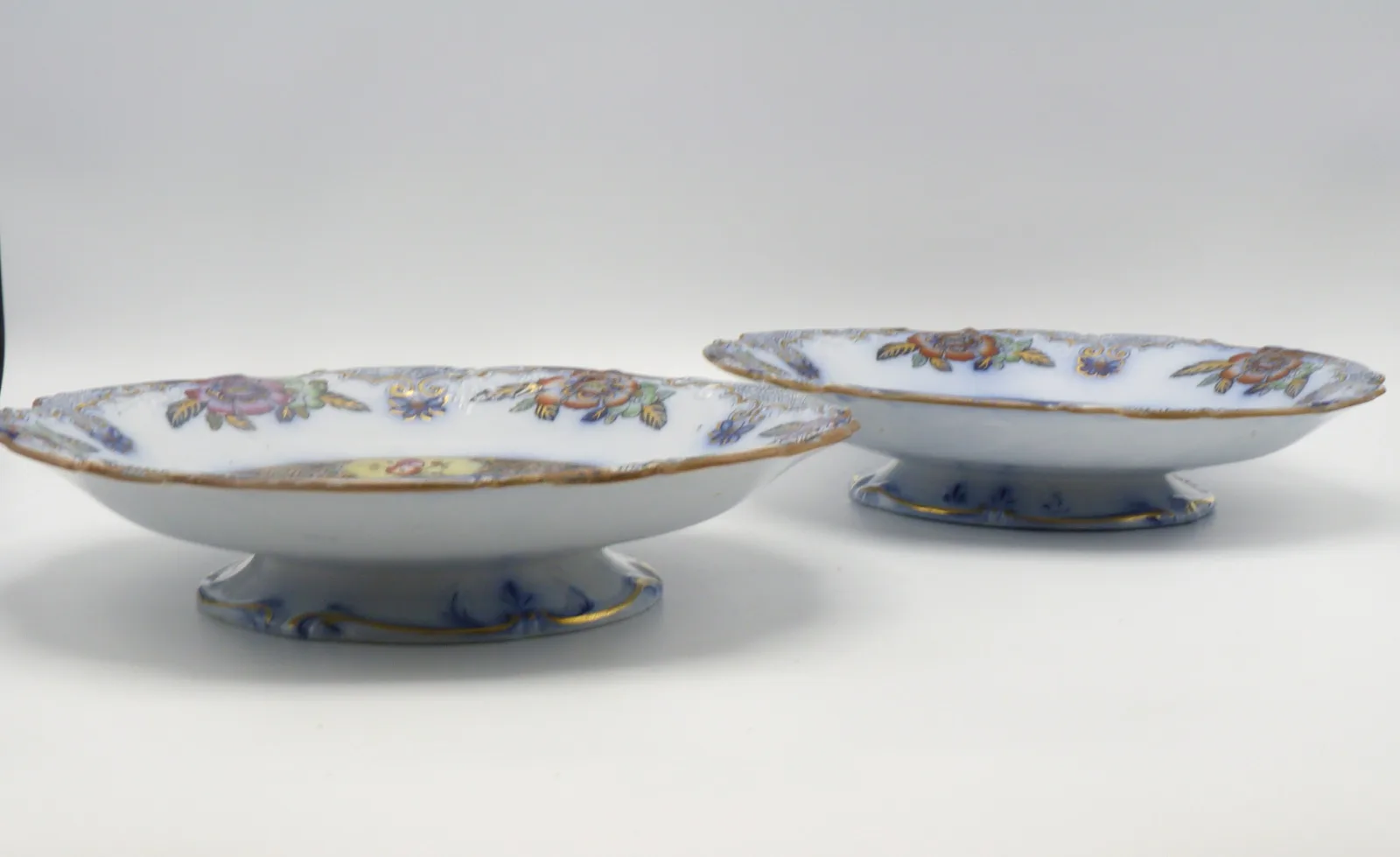Flow Blue Polychrome Dessert Service "Ceylon" Charles Meigh - Image 18