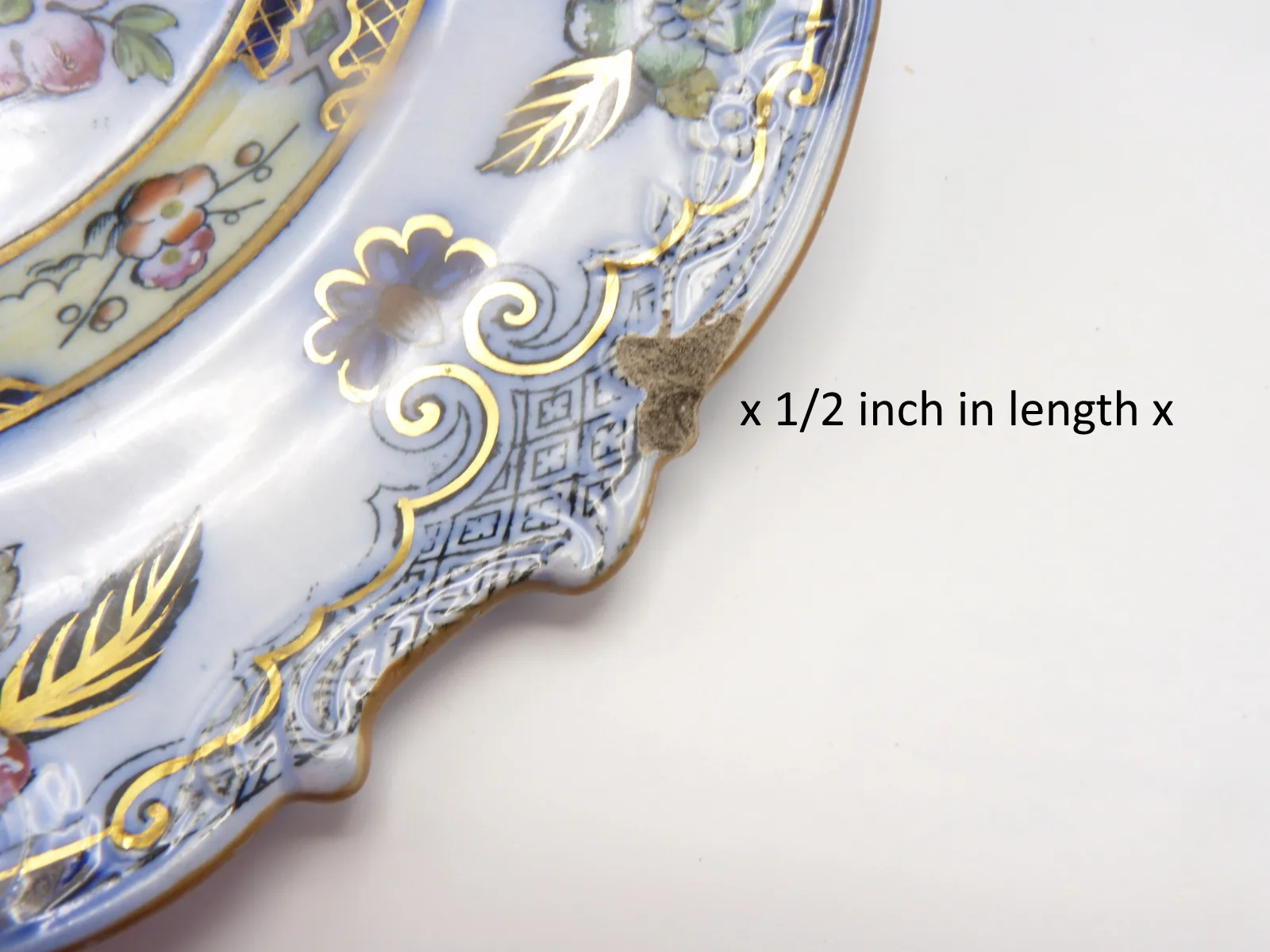 Flow Blue Polychrome Dessert Service "Ceylon" Charles Meigh - Image 24