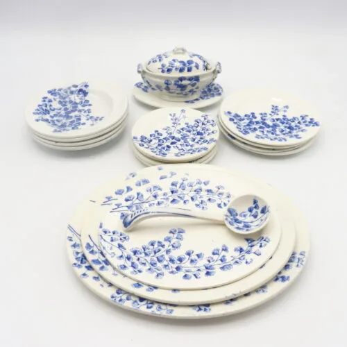 Ridgways Childs Maiden Hair Fern Dishes - With Rare Ladle