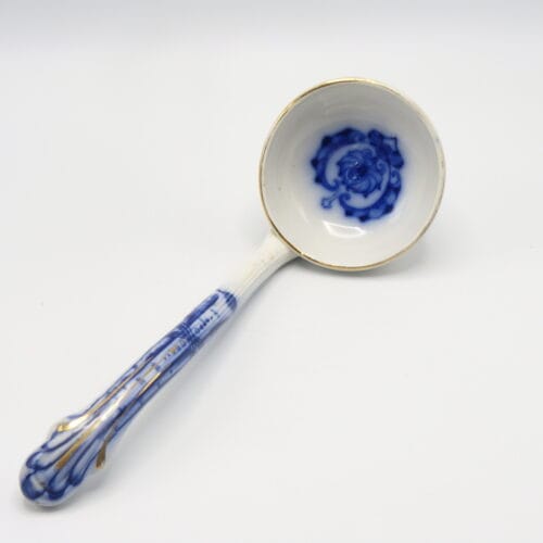 Flow Blue with Gold Soup Ladle
