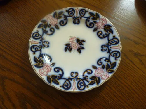 Flow Blue & Pink Floral Plate - Image 6