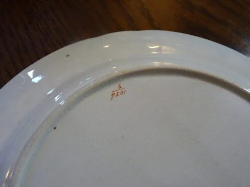 Flow Blue & Pink Floral Plate - Image 2