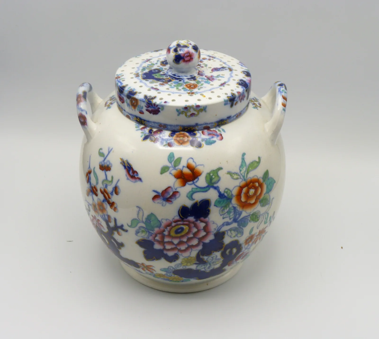 Very Large Polychrome Flow Blue Pot Pourii (a/f cover) - Image 3