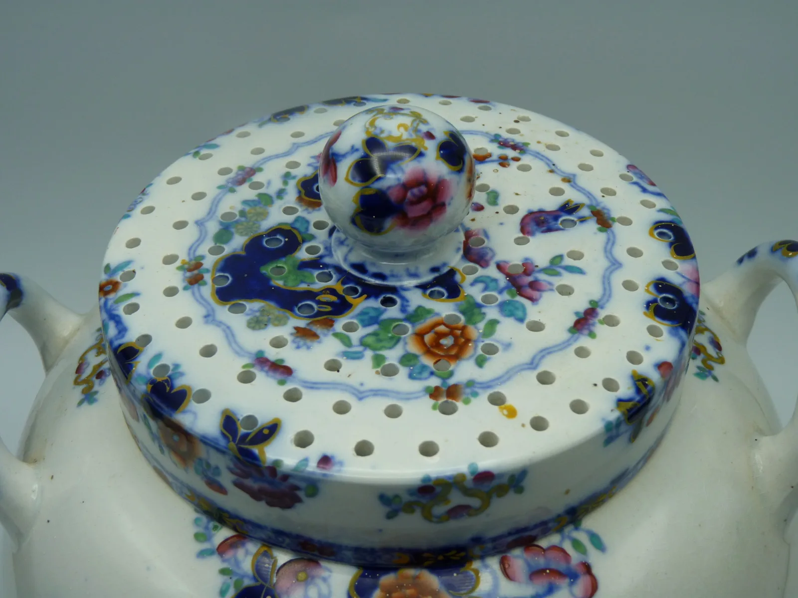 Very Large Polychrome Flow Blue Pot Pourii (a/f cover) - Image 4