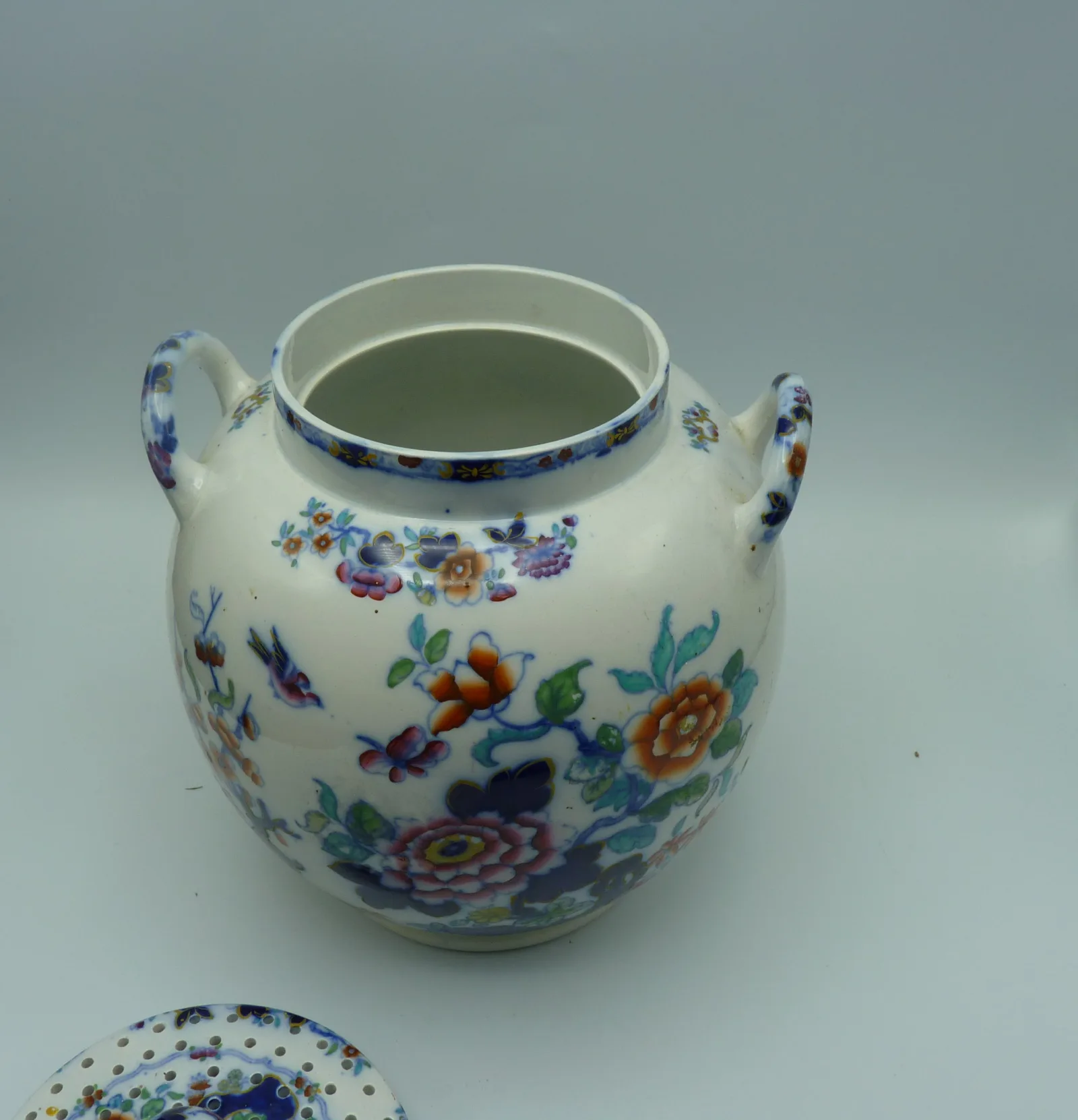Very Large Polychrome Flow Blue Pot Pourii (a/f cover) - Image 8