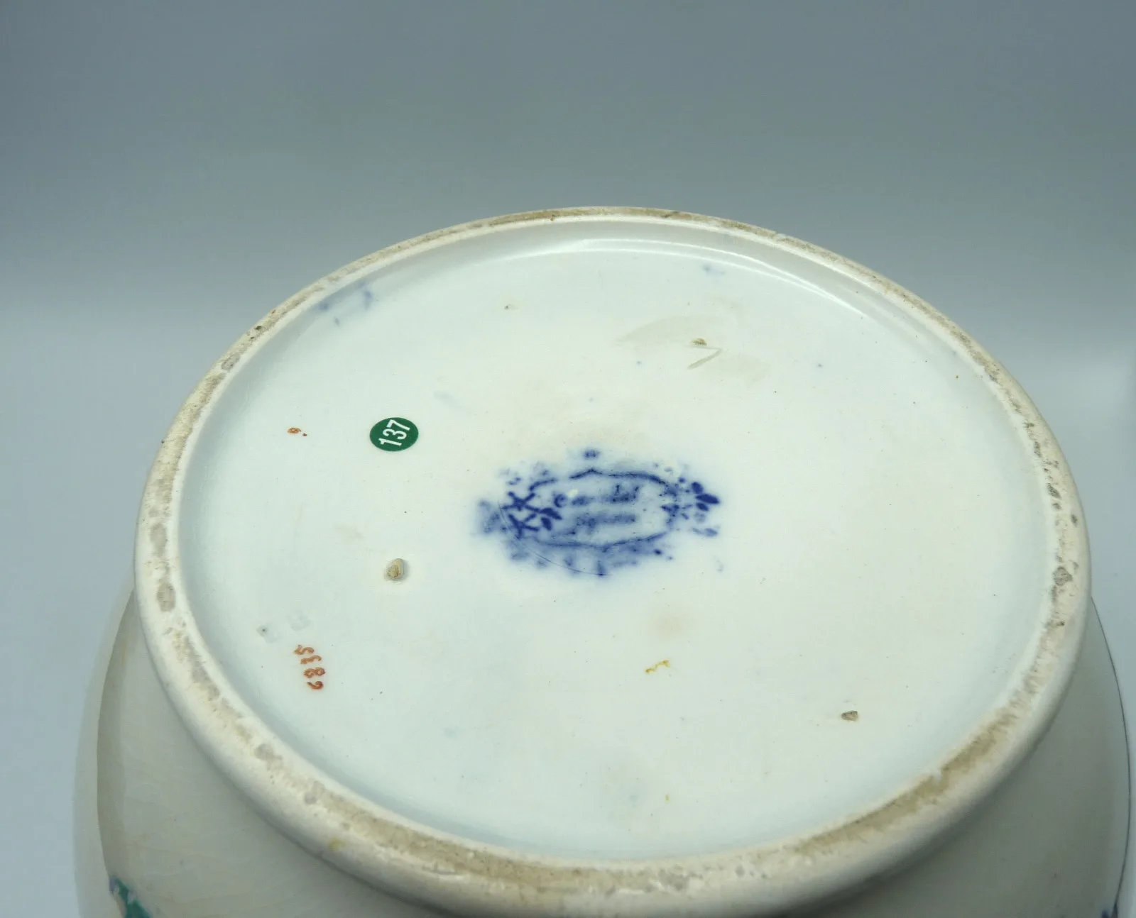 Very Large Polychrome Flow Blue Pot Pourii (a/f cover) - Image 9