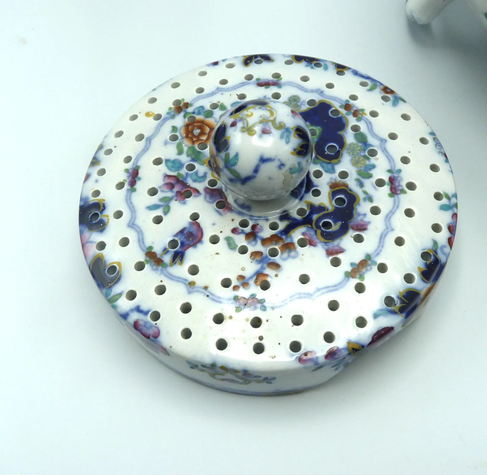 Very Large Polychrome Flow Blue Pot Pourii (a/f cover) - Image 10