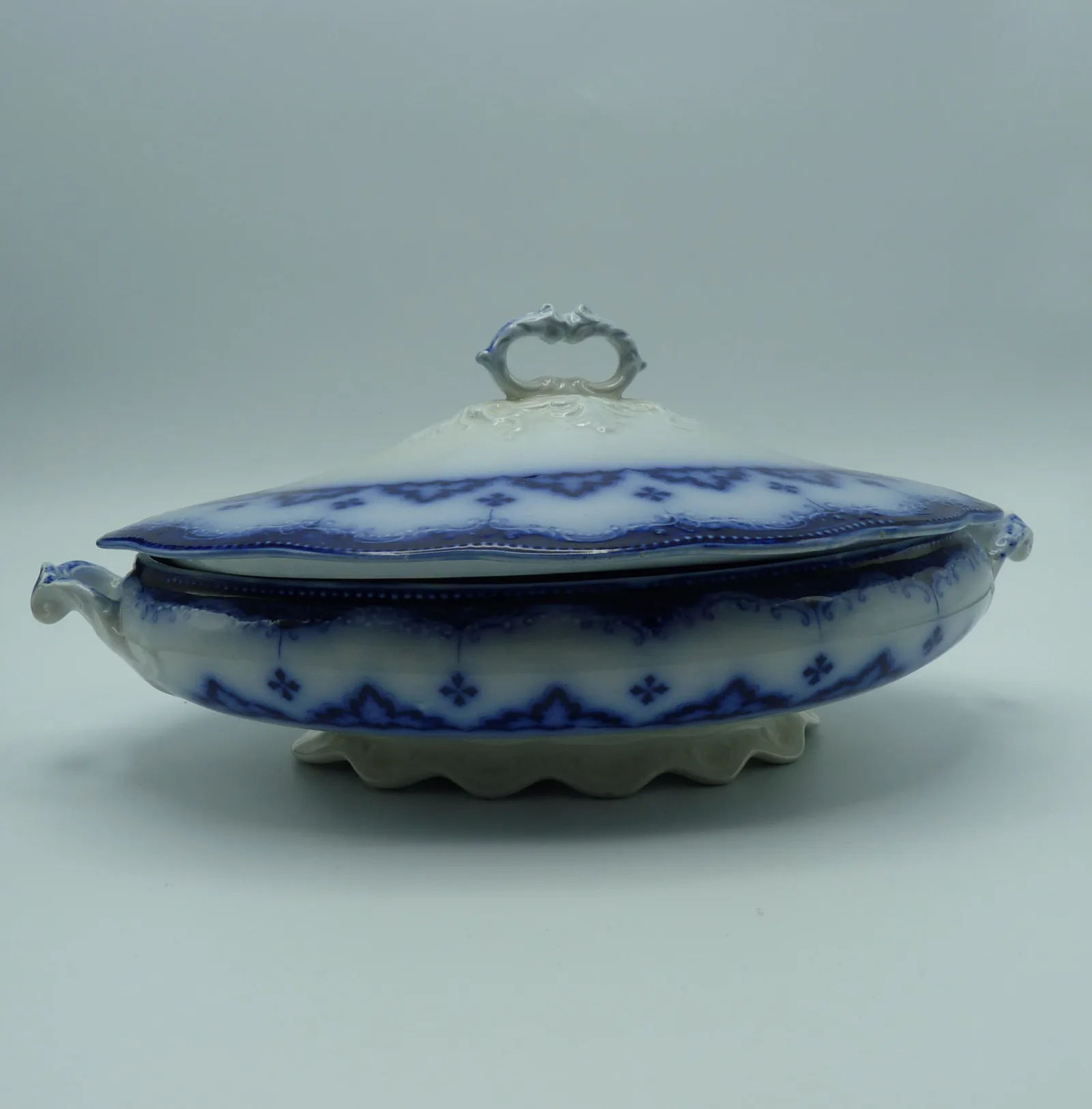 W H Grindley Flow Blue Vegetable Tureen -Astral - Image 3