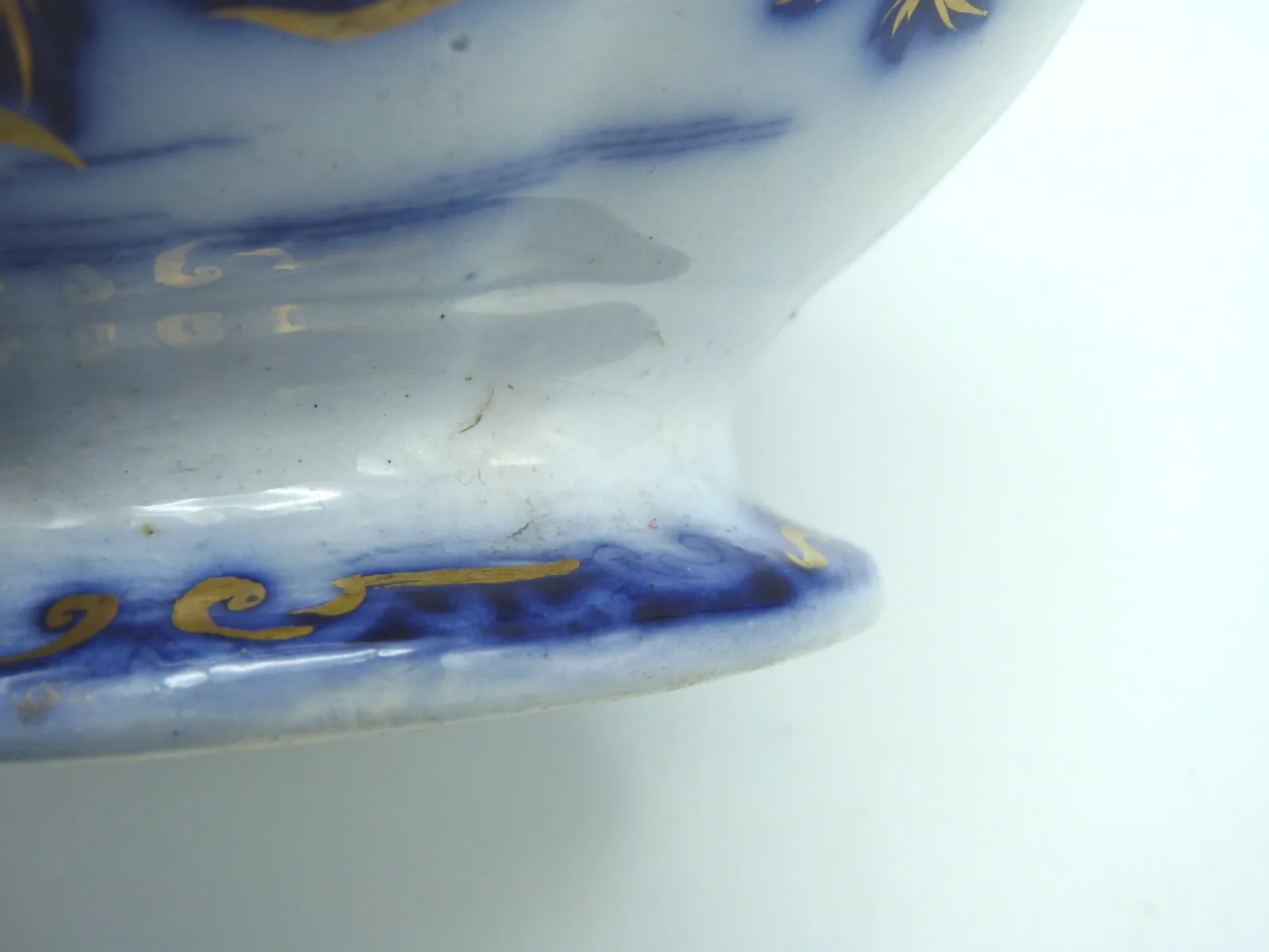 Flow Blue Covered Sugar - Ionic Pattern - Image 12