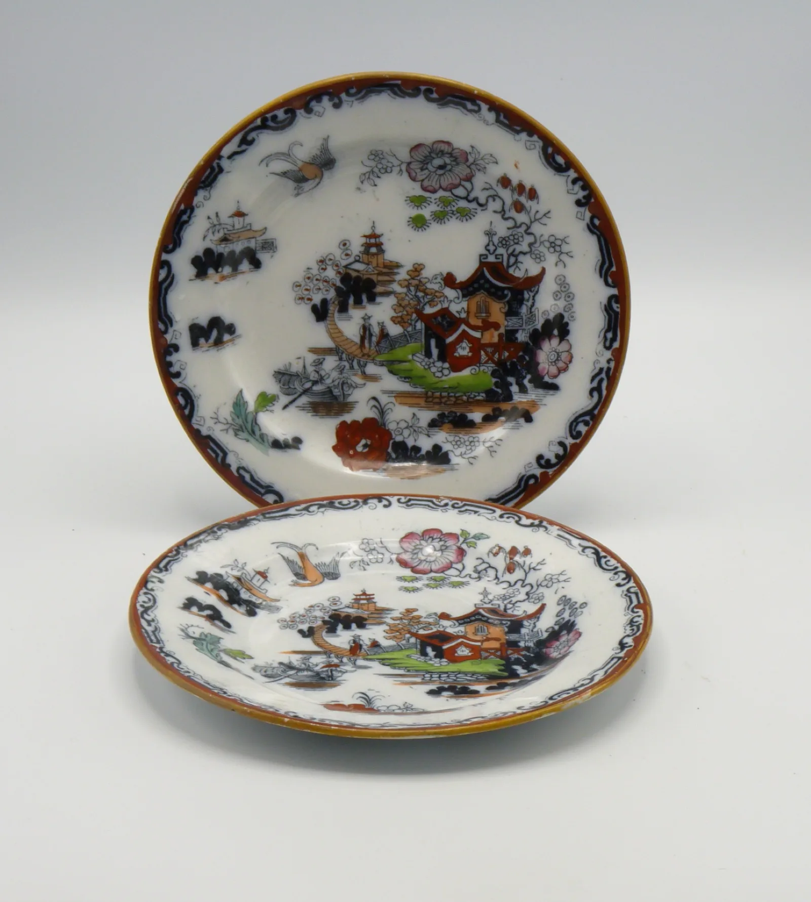 Pair of Mulberry Polychrome Plates - Chili - Middlesborough Pottery - Image 3
