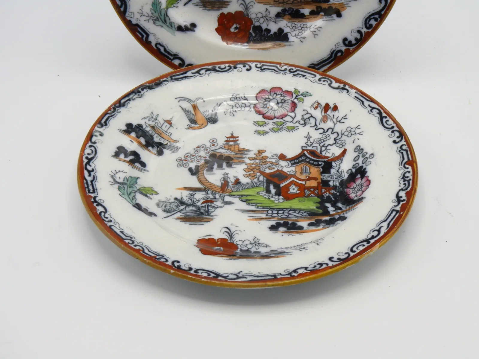 Pair of Mulberry Polychrome Plates - Chili - Middlesborough Pottery - Image 4