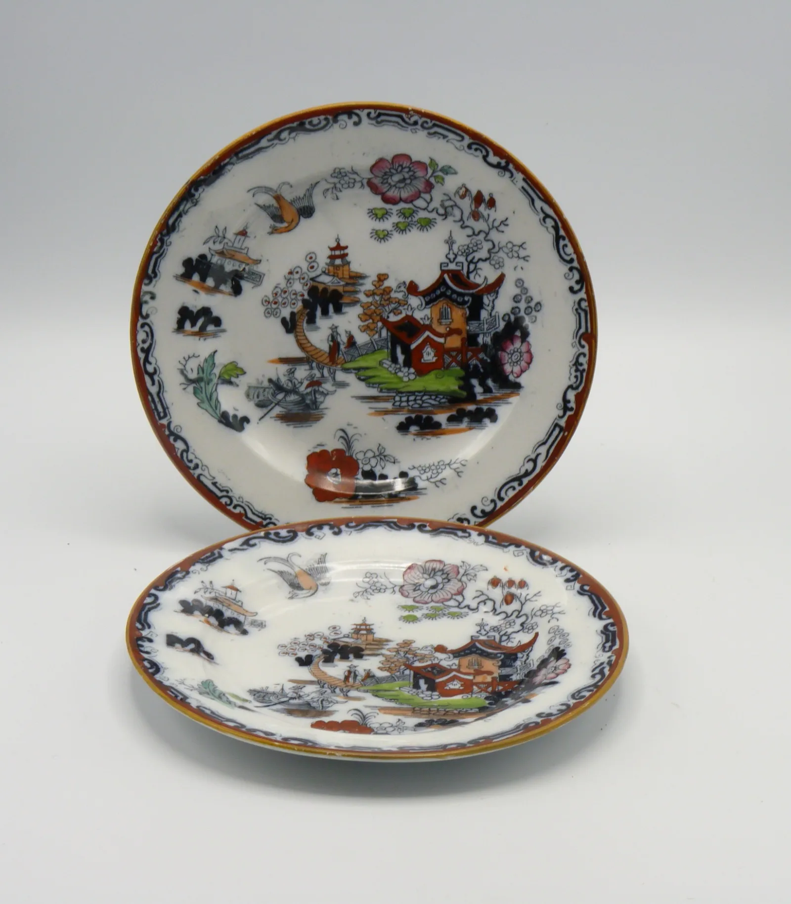 Pair of Mulberry Polychrome Plates - Chili - Middlesborough Pottery - Image 5