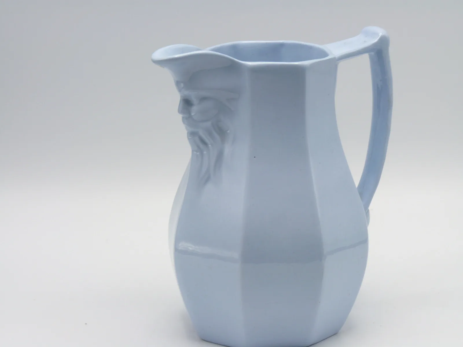 Face Jug - Mask Jug -  Light Blue - Minton