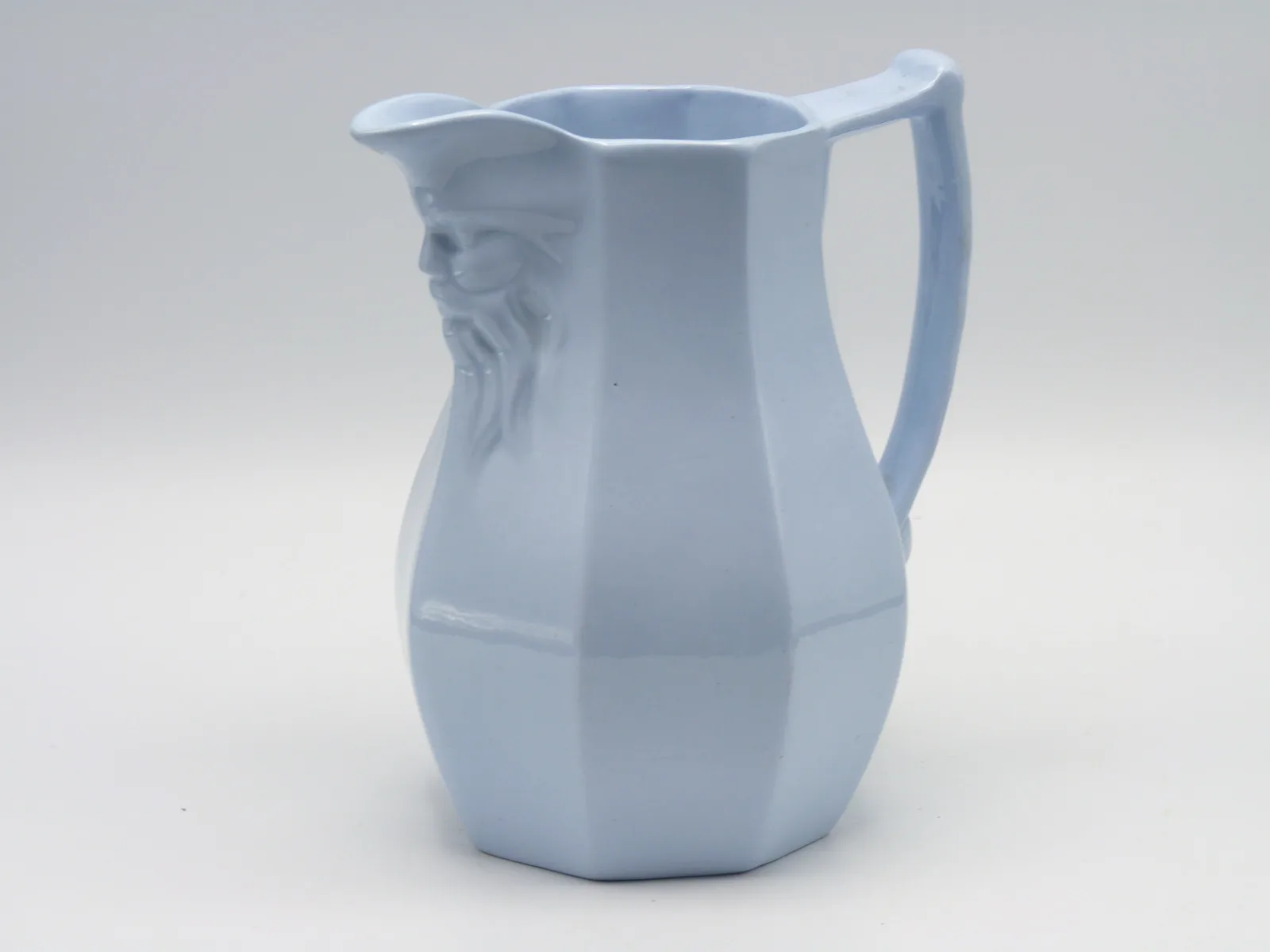 Face Jug - Mask Jug -  Light Blue - Minton - Image 2