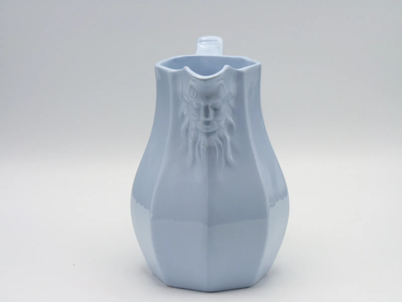 Face Jug - Mask Jug -  Light Blue - Minton - Image 3