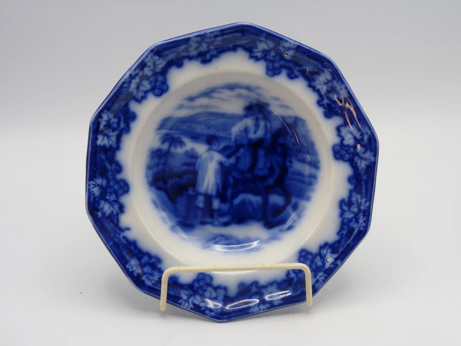 Flow Blue Cereal Bowl Horse & Rider