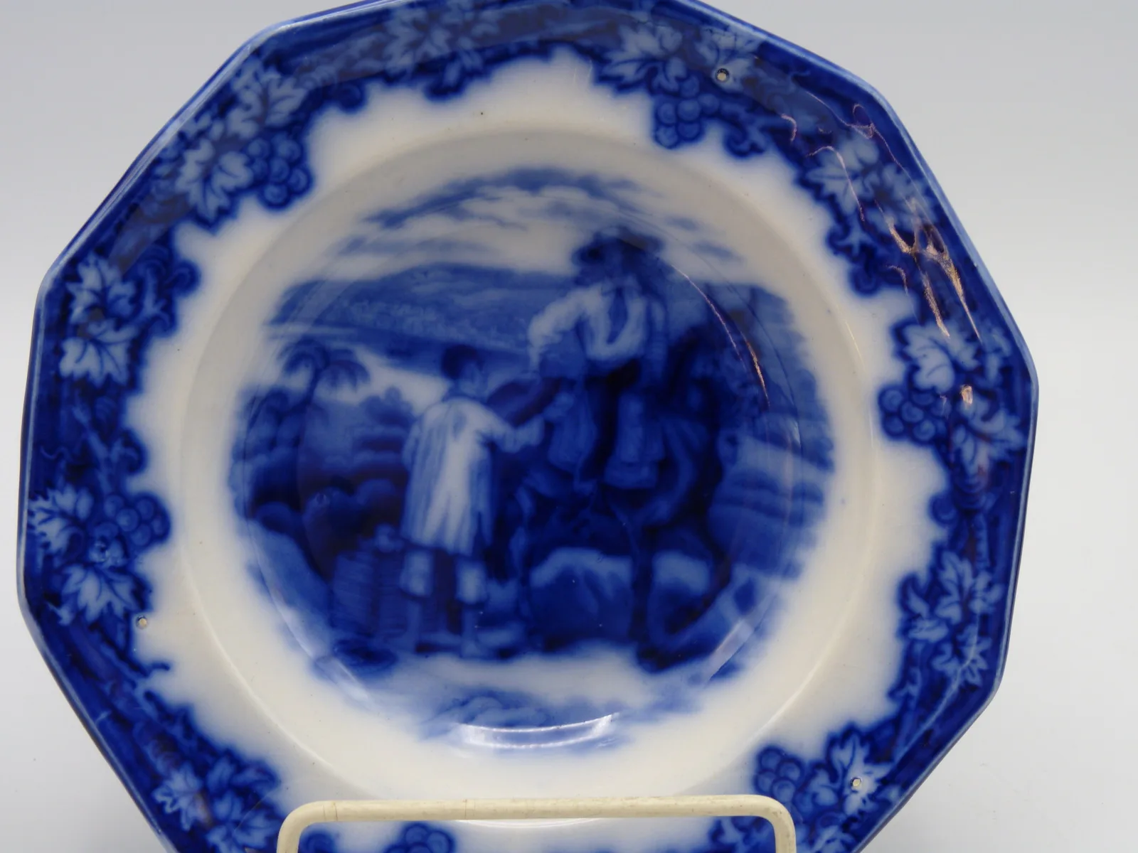 Flow Blue Cereal Bowl Horse & Rider - Image 2