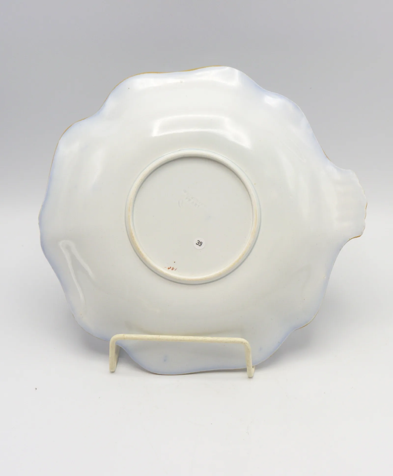 Flow Blue Polychrome Serving Dish / Undertray - Image 7