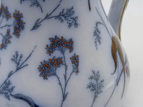 Flow Blue Polychrome Pitcher - Image 7