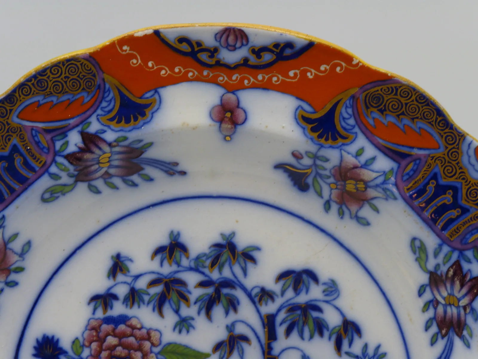 Flow Blue Polychrome & Ground Colour Rim - Copeland & Garrett - Image 3