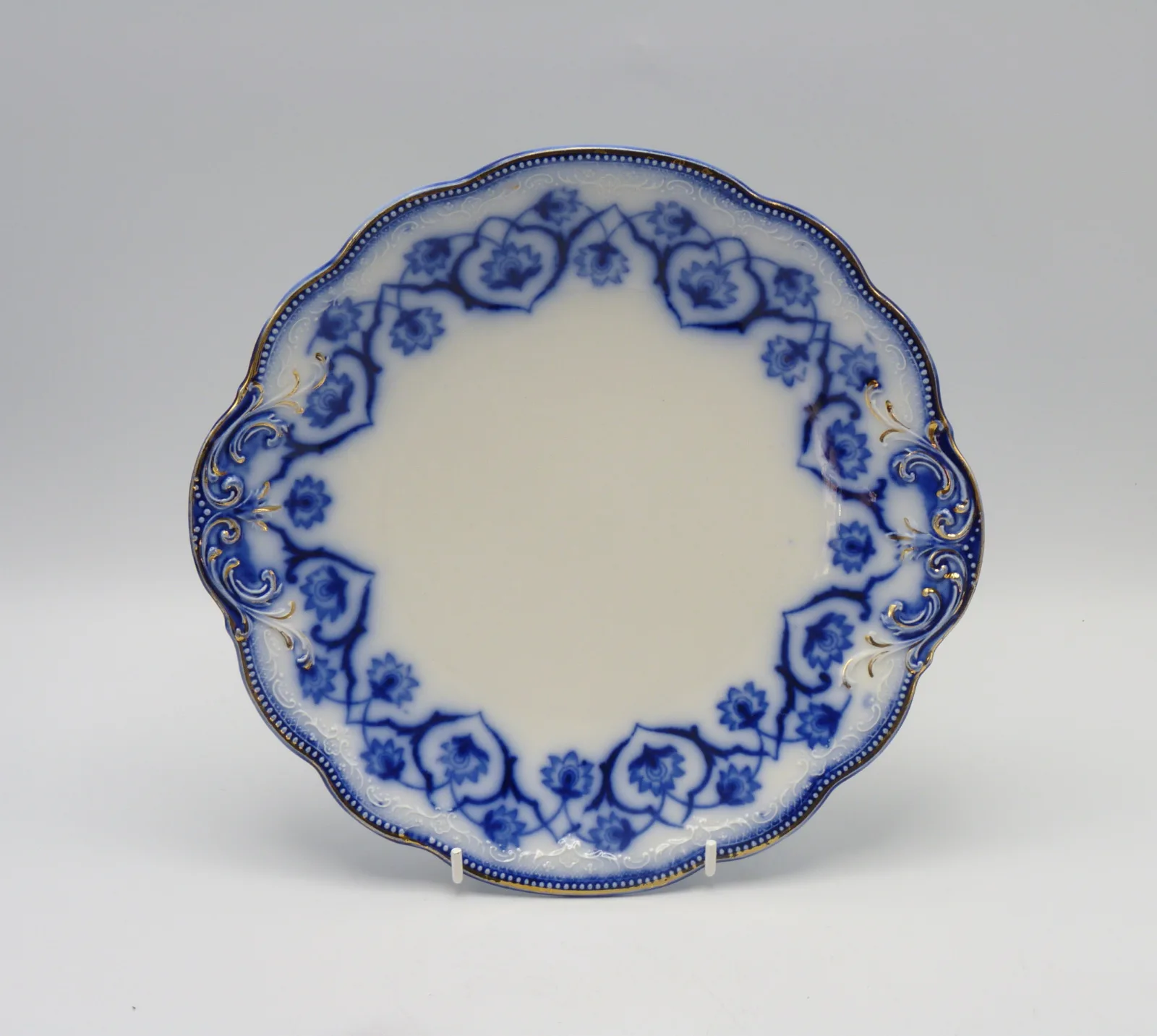 Flow Blue Haddon Tab Handled Plate (1)