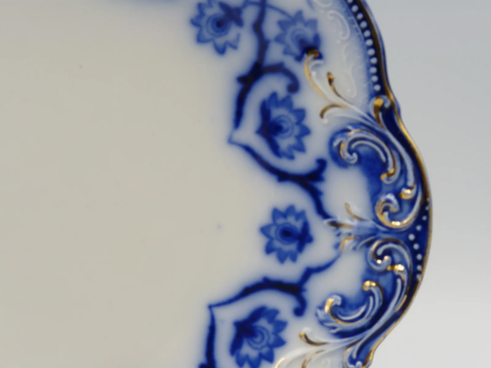 Flow Blue Haddon Tab Handled Plate (1) - Image 2