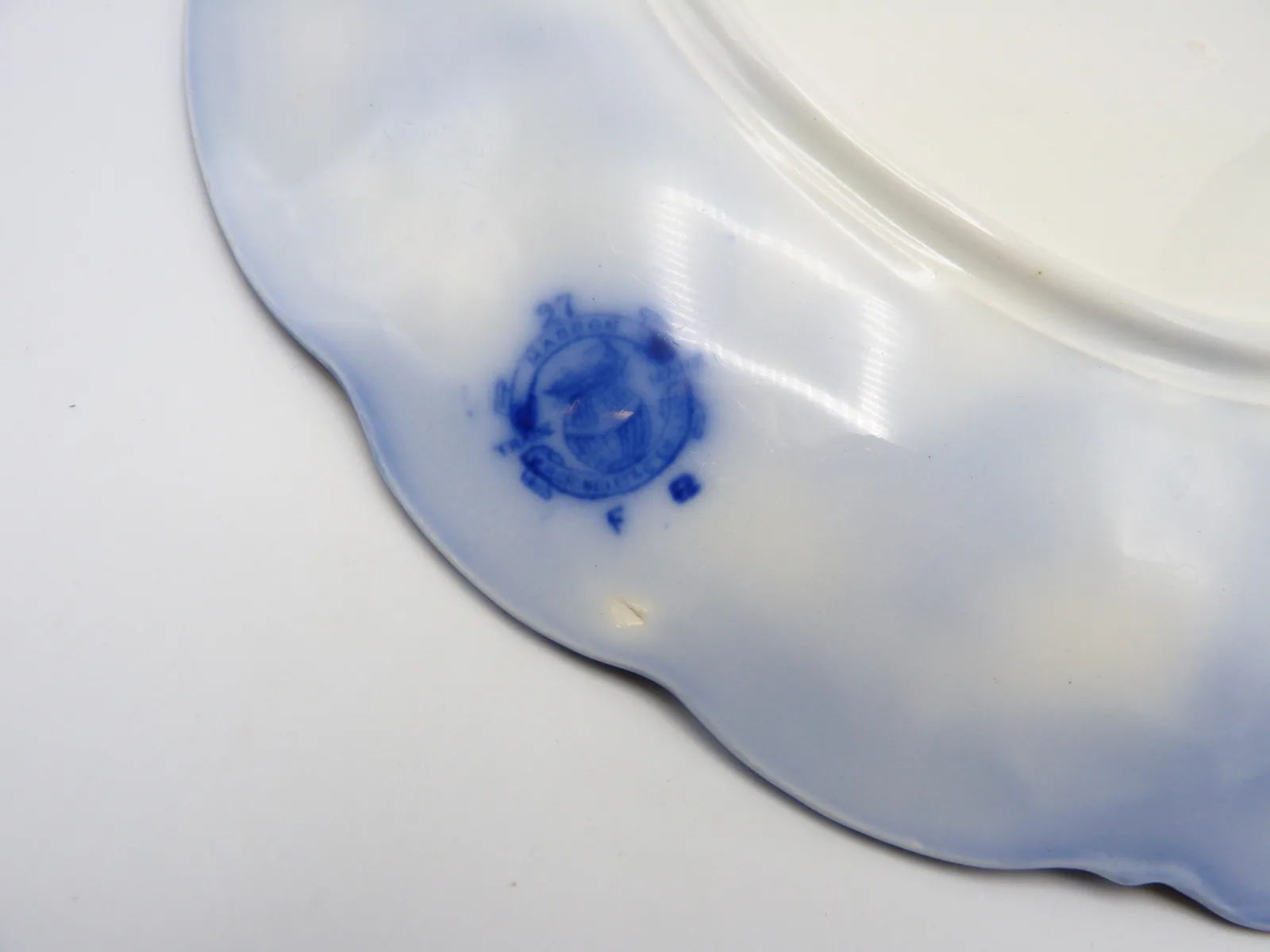 Flow Blue Haddon Tab Handled Plate (1) - Image 5