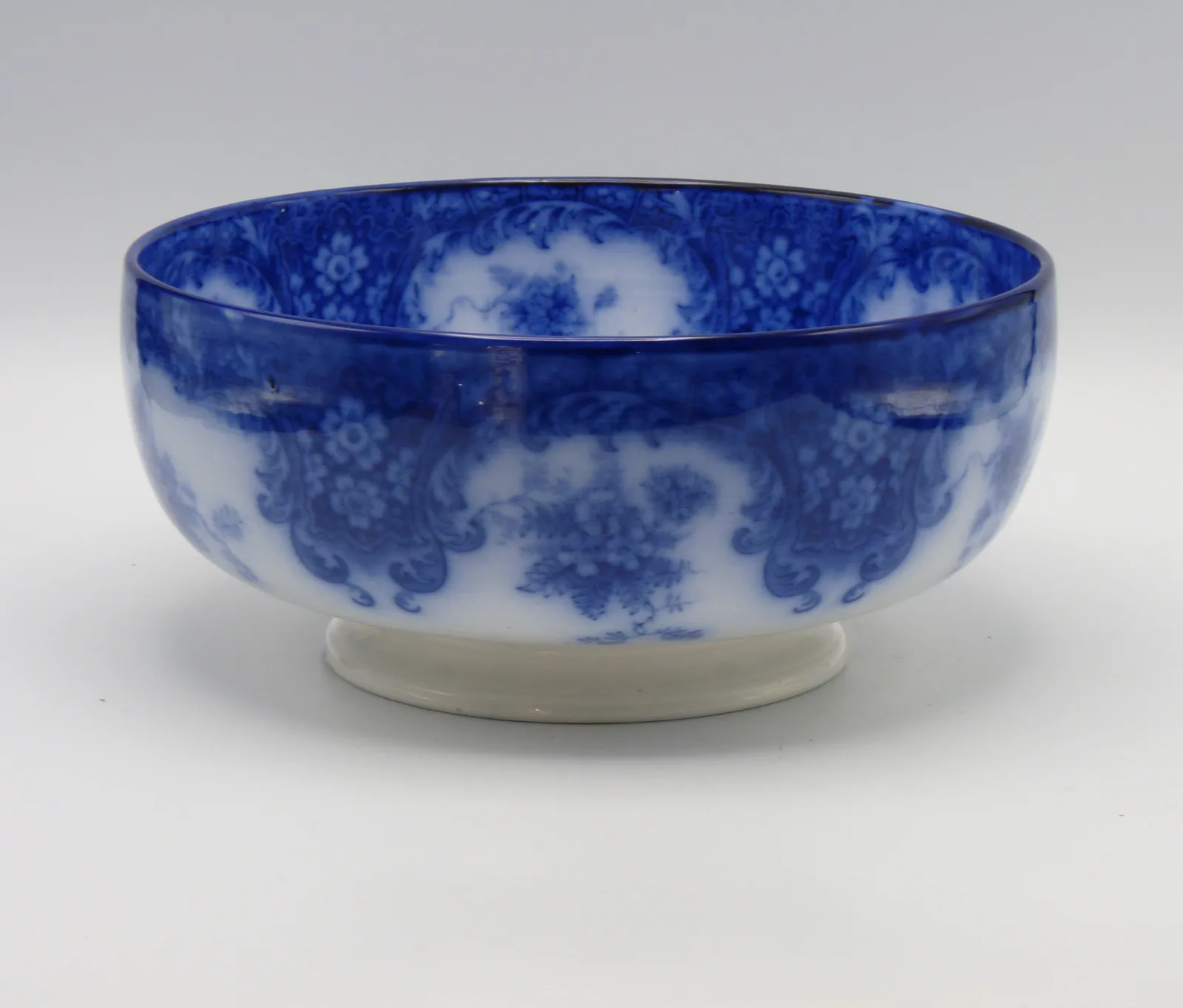 Flow Blue Footed Fruit Bowl - New Wharf Pottery