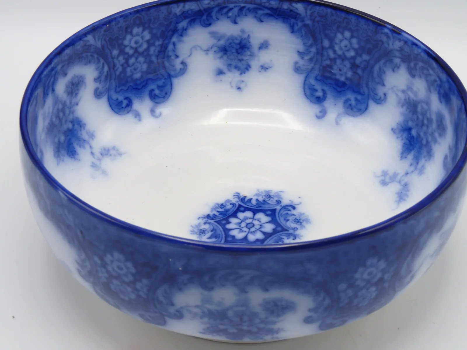 Flow Blue Footed Fruit Bowl - New Wharf Pottery - Image 2