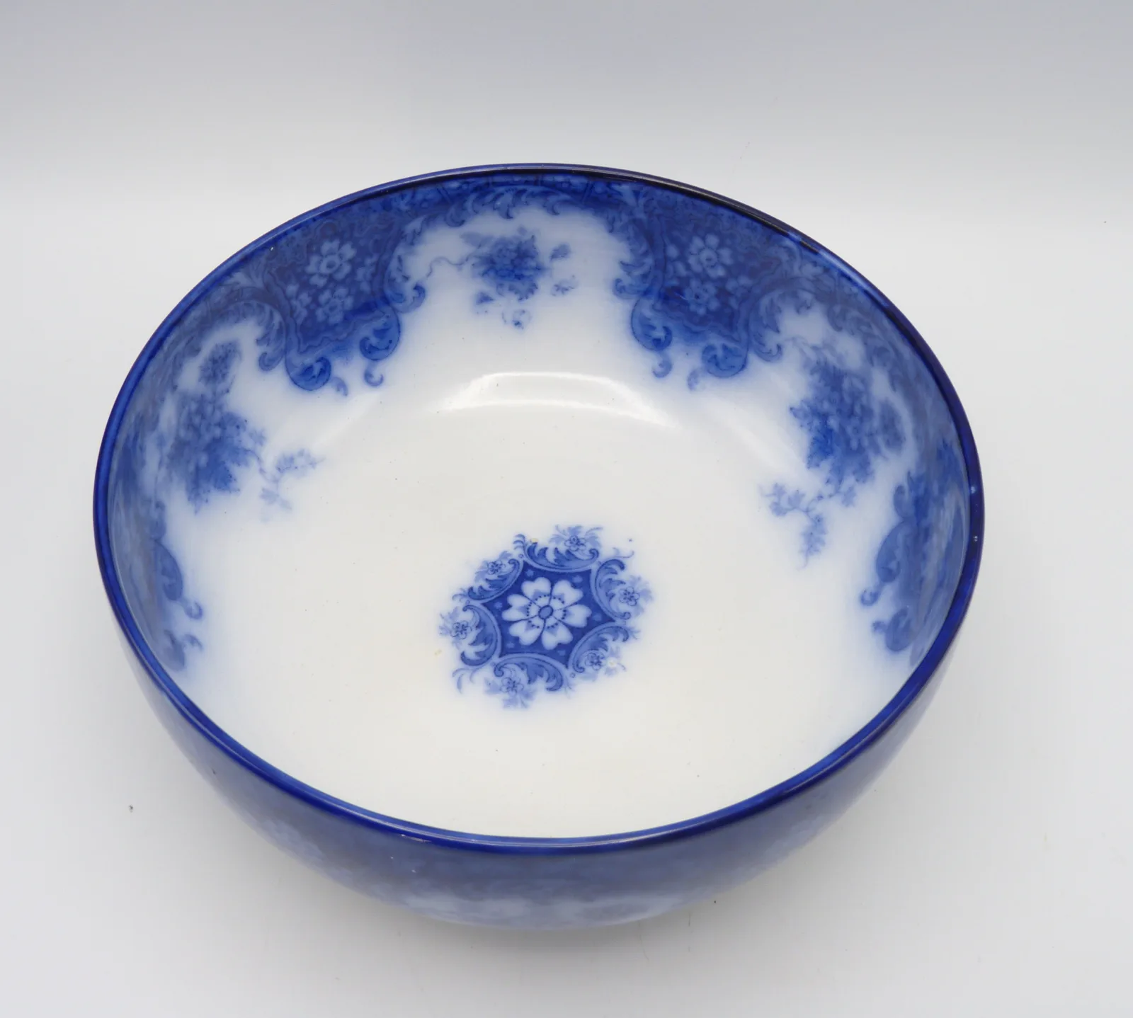 Flow Blue Footed Fruit Bowl - New Wharf Pottery - Image 3