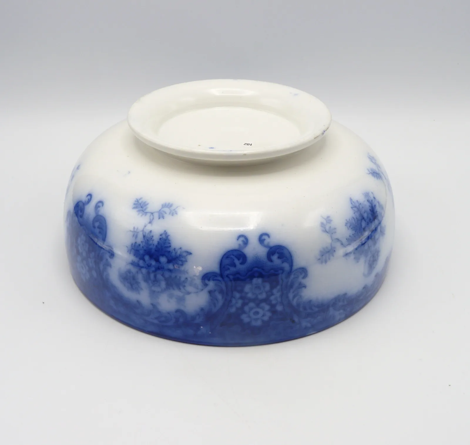 Flow Blue Footed Fruit Bowl - New Wharf Pottery - Image 5