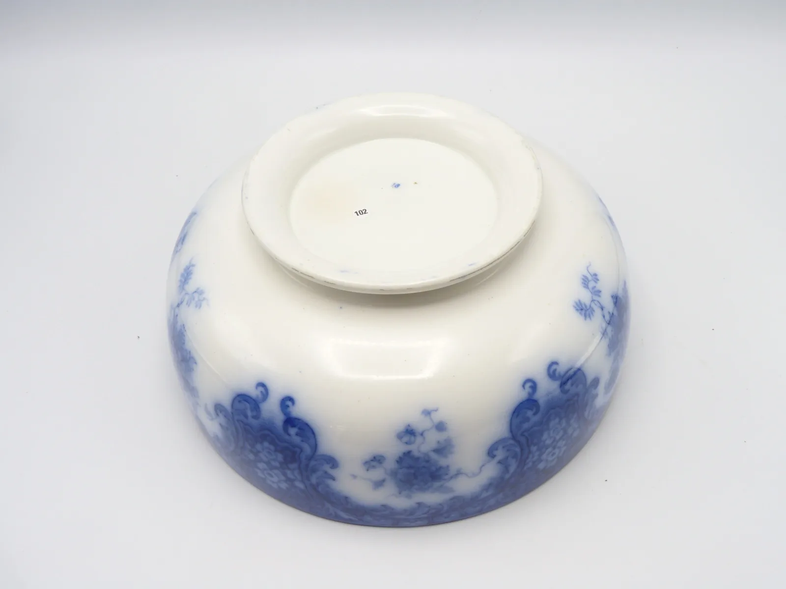 Flow Blue Footed Fruit Bowl - New Wharf Pottery - Image 6