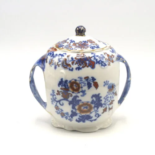 Flow Blue with Red Biscuit Jar - Doulton