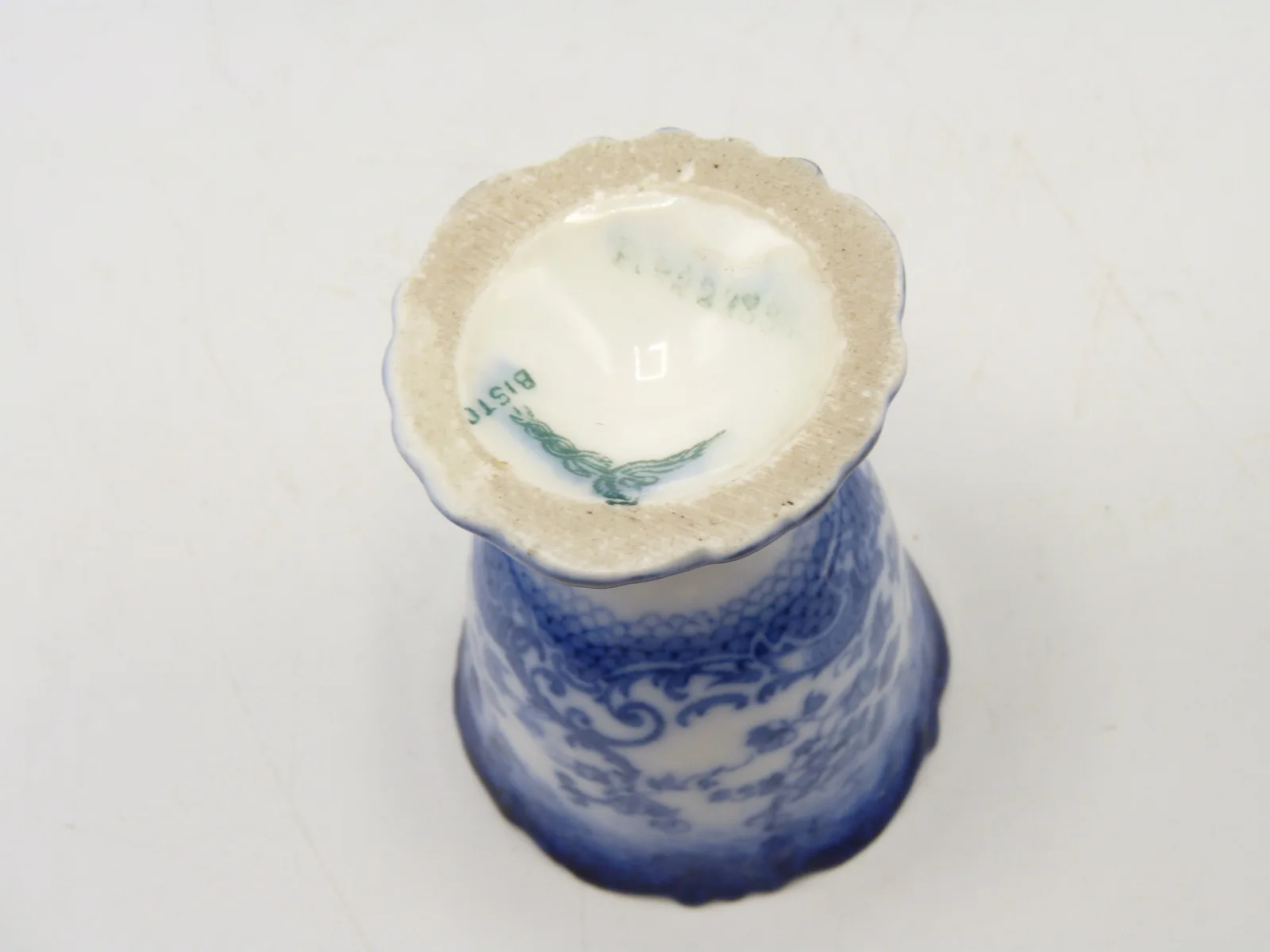 Flow Blue Pedestal Egg Cup - Image 4