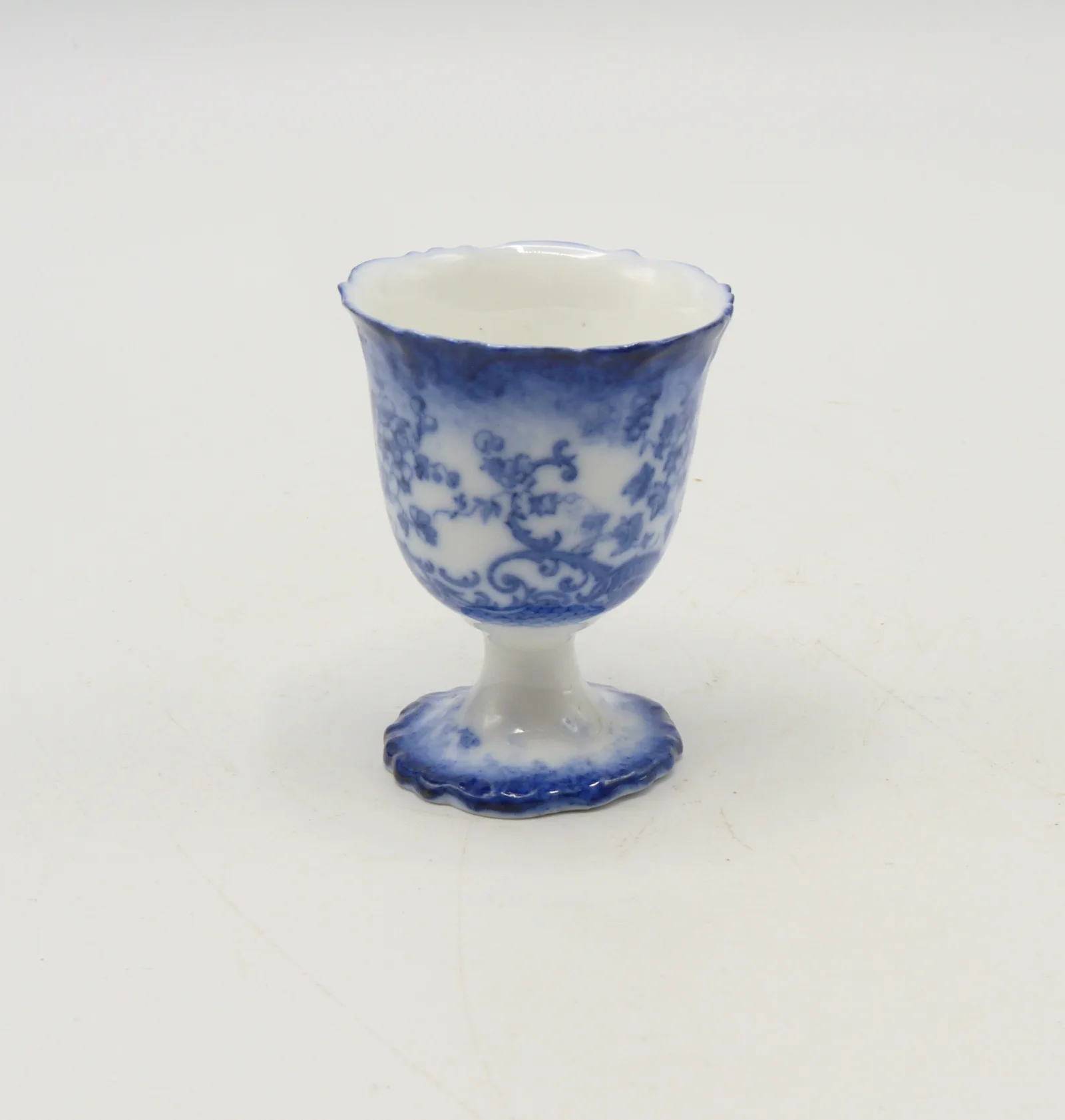 Flow Blue Pedestal Egg Cup - Image 6