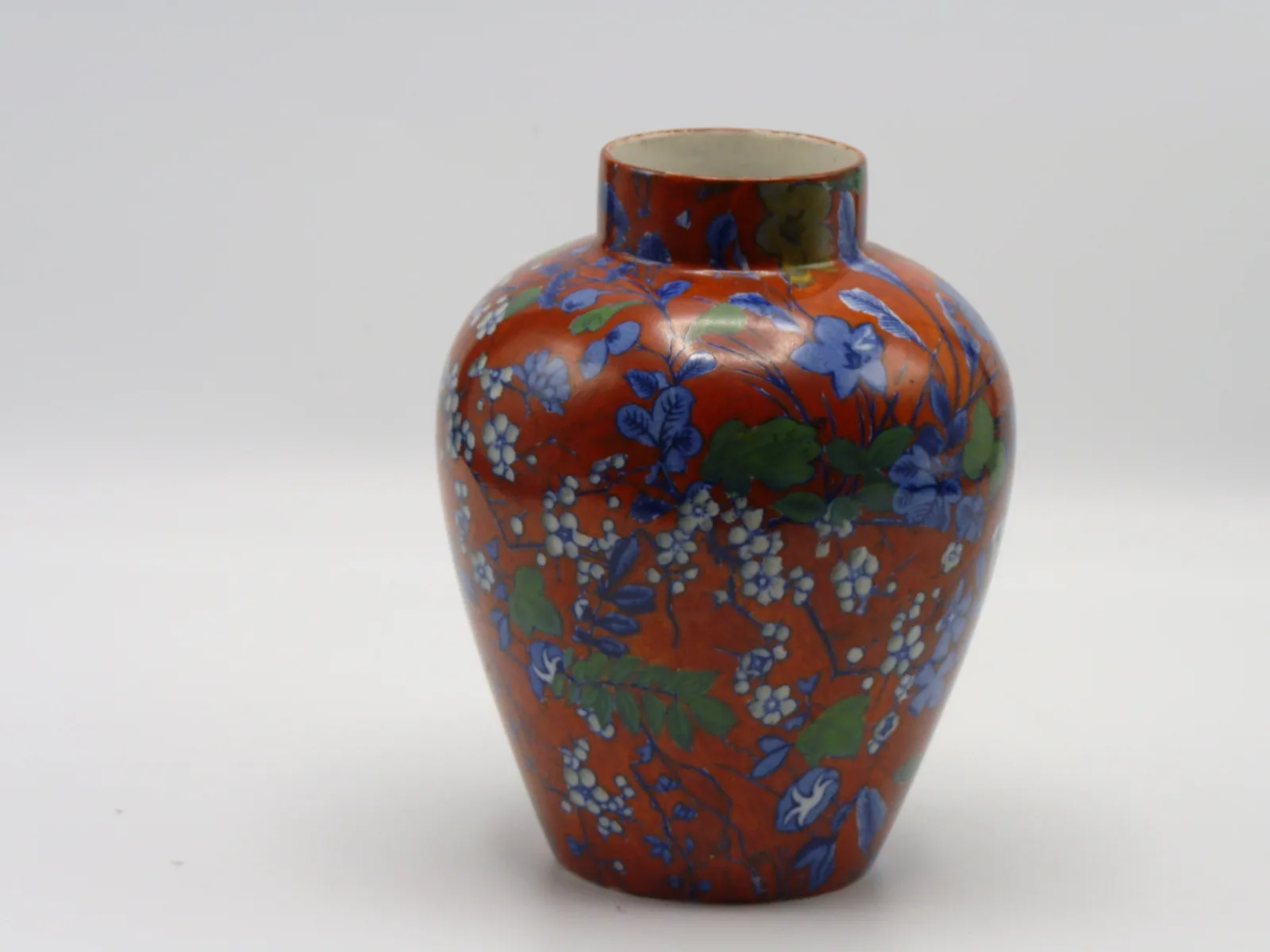 Red Ground Polychrome Vase - Frederick Rhead - Blue - Image 6