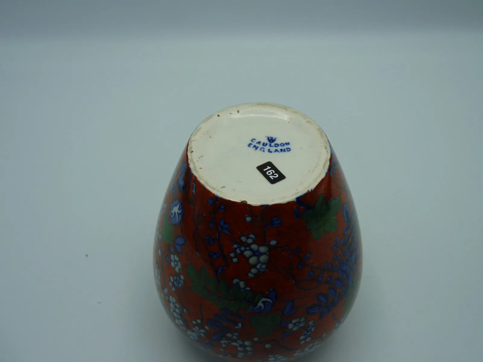Red Ground Polychrome Vase - Frederick Rhead - Blue - Image 3