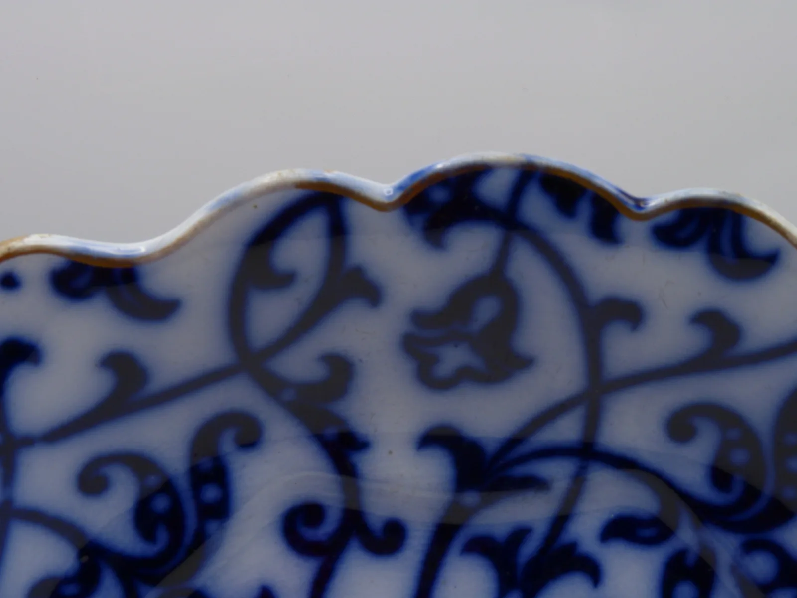 Flow Blue Handled Cake Plate - Royal Lily - Image 7