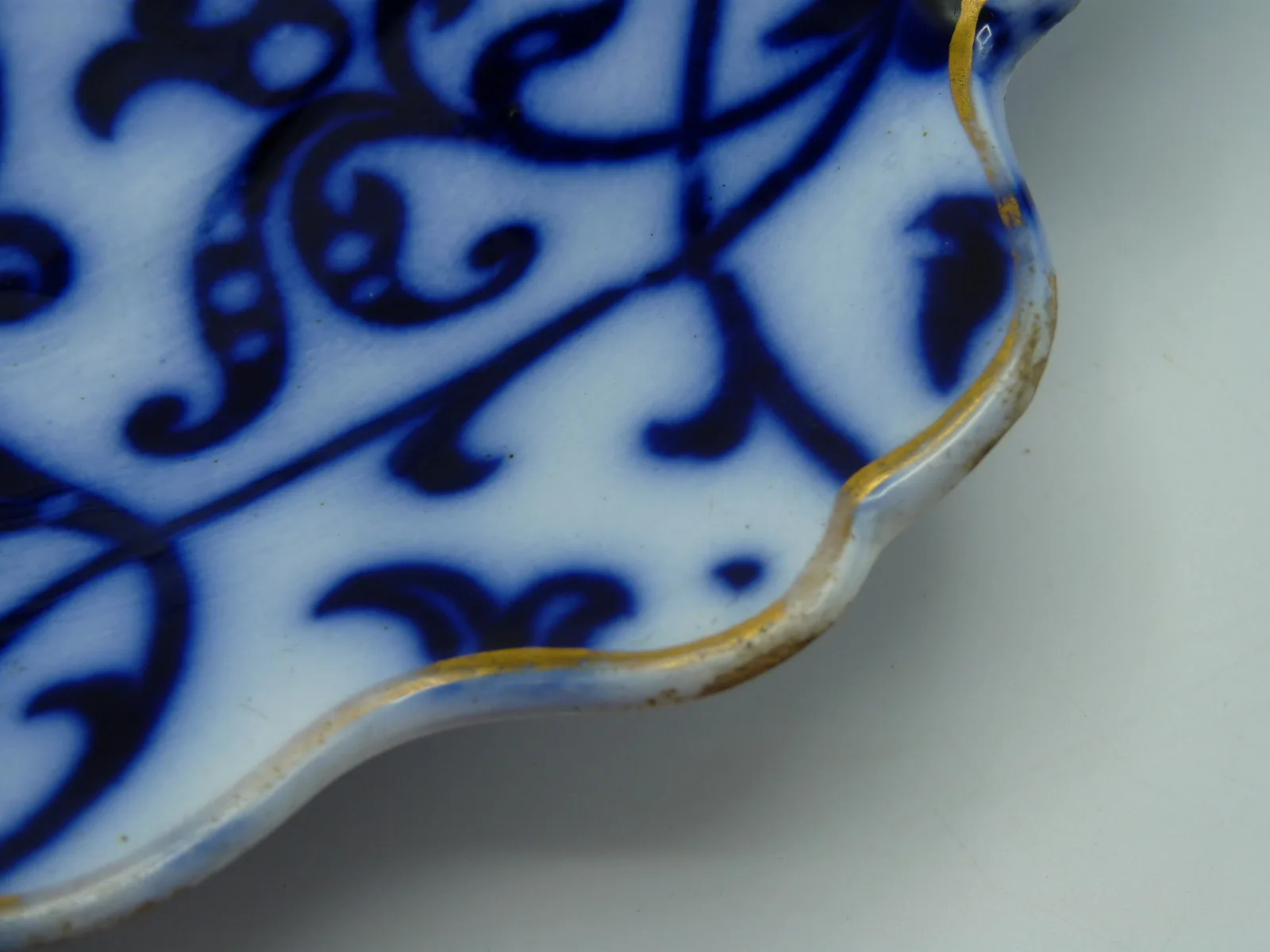 Flow Blue Handled Cake Plate - Royal Lily - Image 2